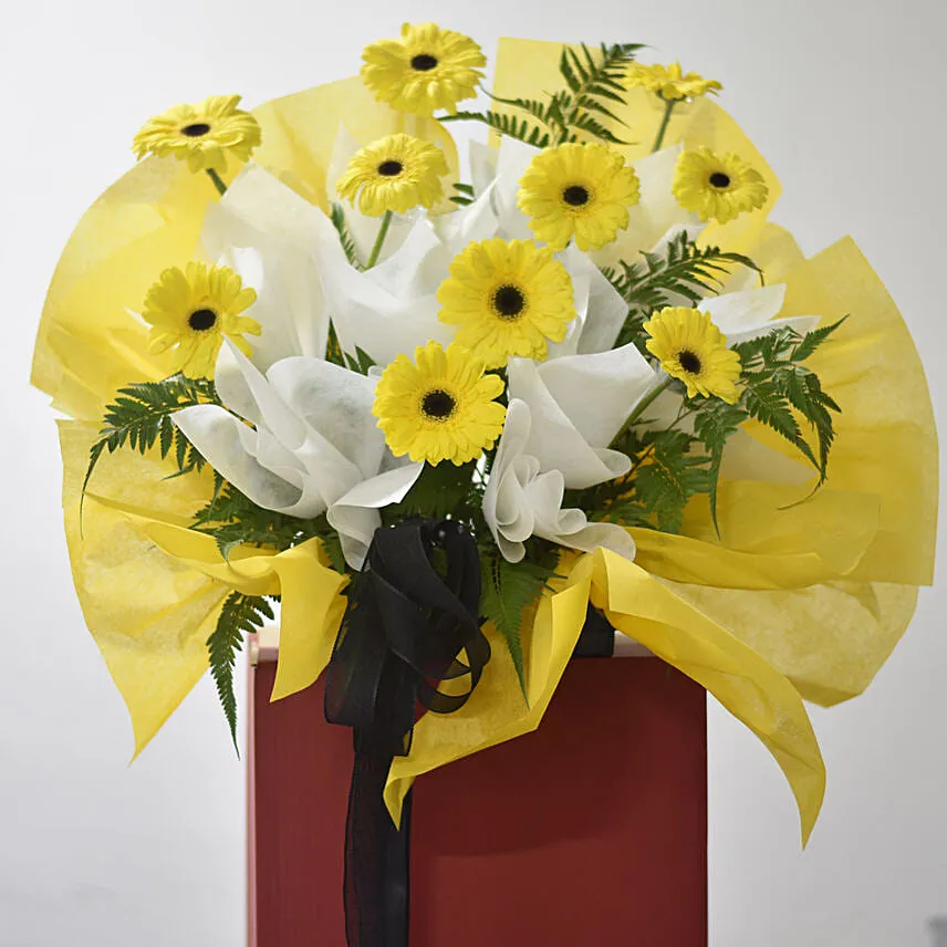 Yellow Gerberas Flower Stand