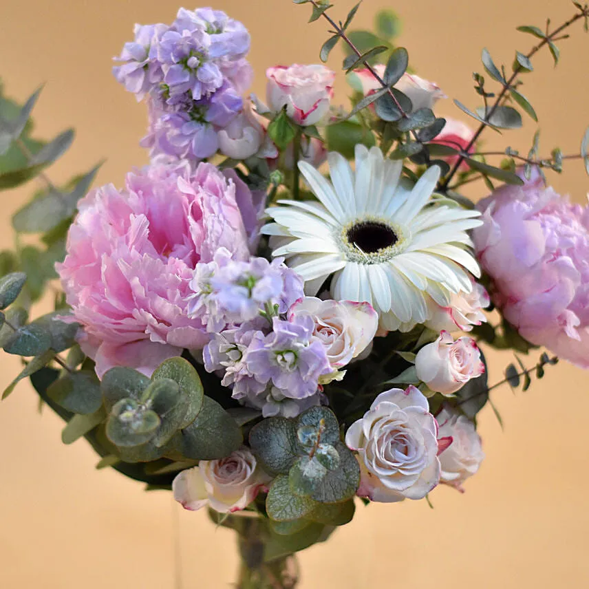 Refreshing Mixed Flowers Cylindrical Vase