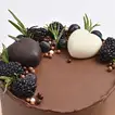 Deluxe Heartfelt Chocolate Cake with Berries & Cream