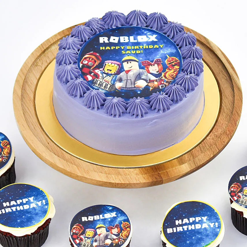 Roblox Birthday Chocolate Cake and Chocolate Cupcakes