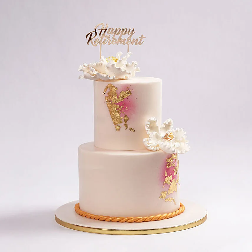 Golden Blossoms of Retirement Marble Cake