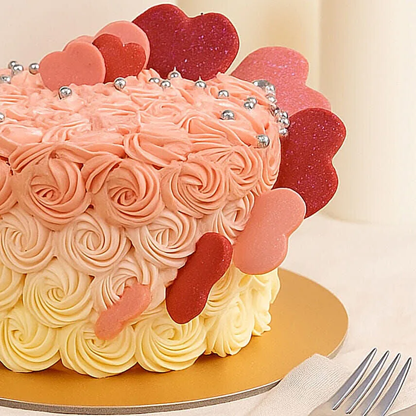 Floral Heart Chocolate Cake
