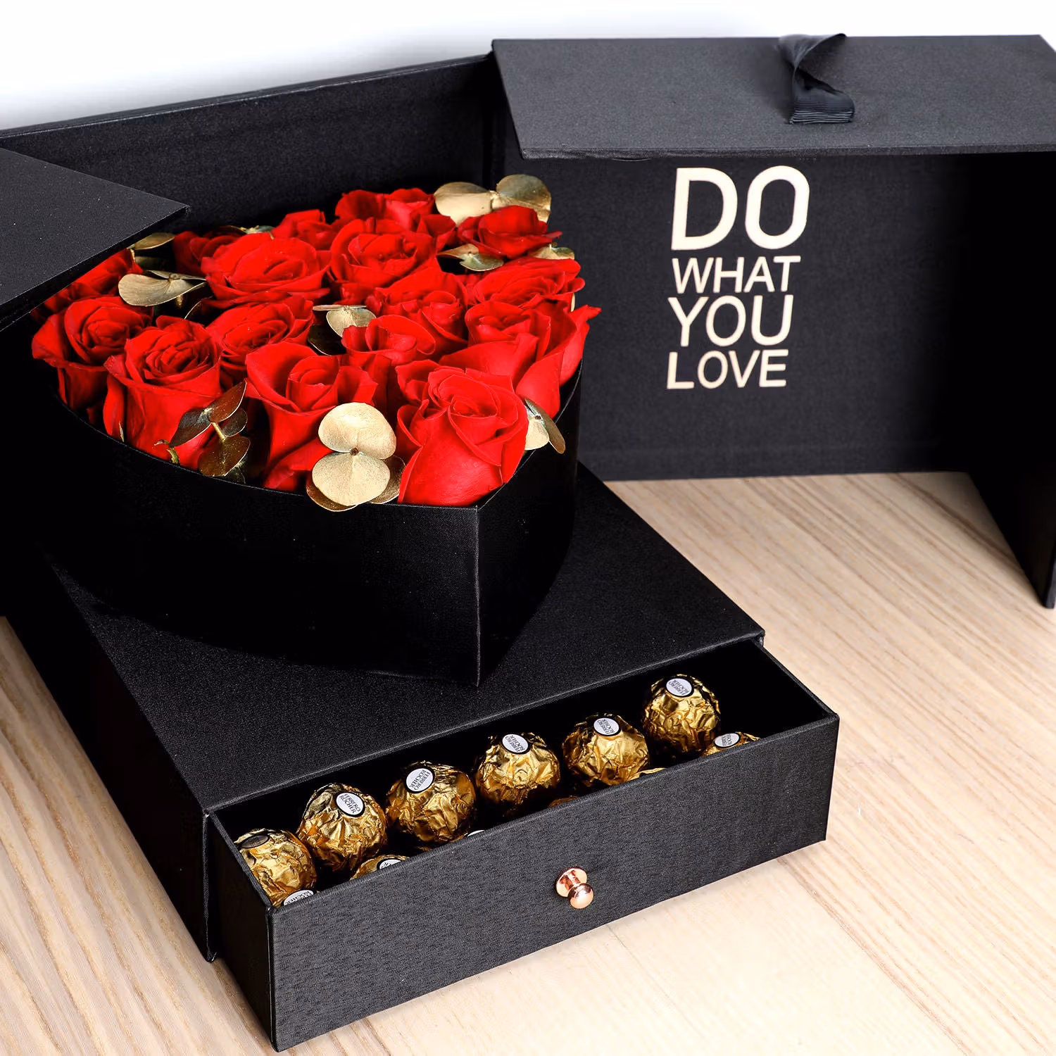 Luxurious Roses And Chocolate Box