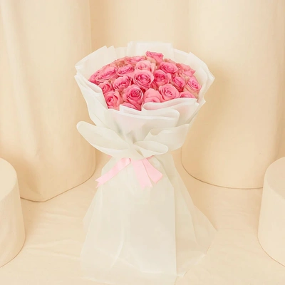 Exotic Pink Roses Flower Bouquet
