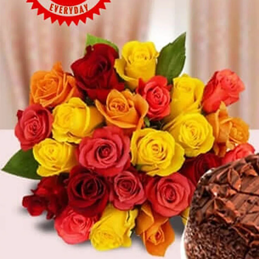 Chocolate Cake & Roses