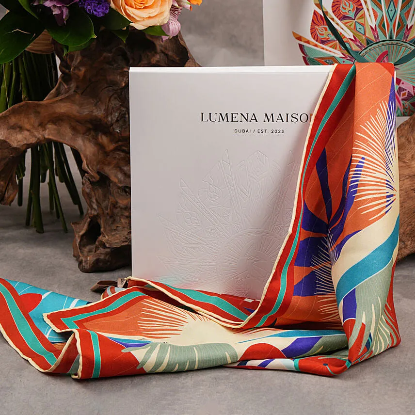 The Dubai Kite Beach Scarf By Lumena Maison With Flowers
