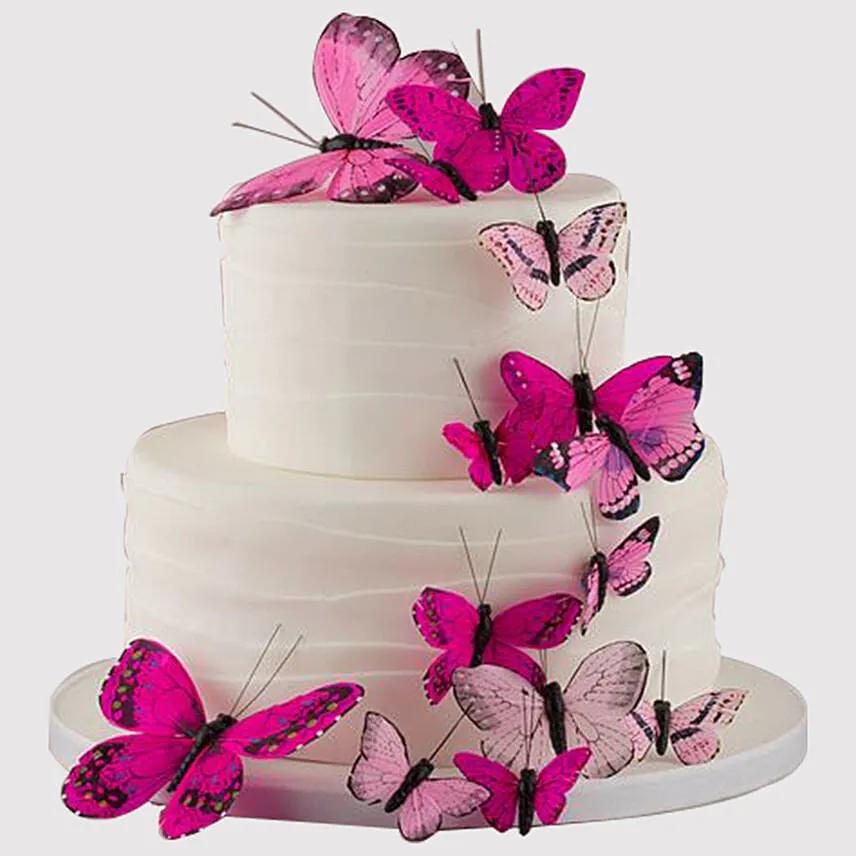 Pretty Pink Butterfly Cake