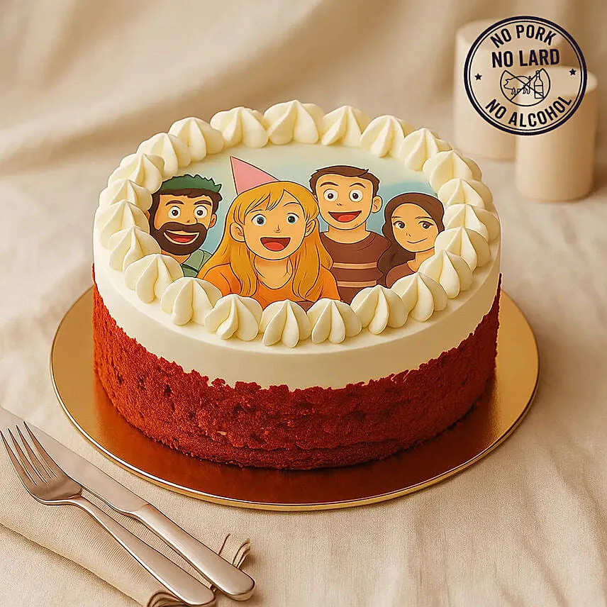 Personalise Your Ghibli Photo Birthday Cake Red Velvet