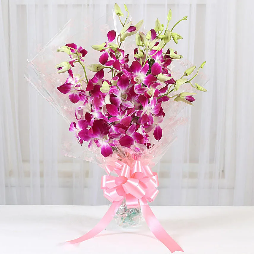Royal Orchids Bunch With Ferrero Rocher