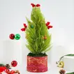 Festive Decorated Christmas Cupressus Plant in Elegant Pot