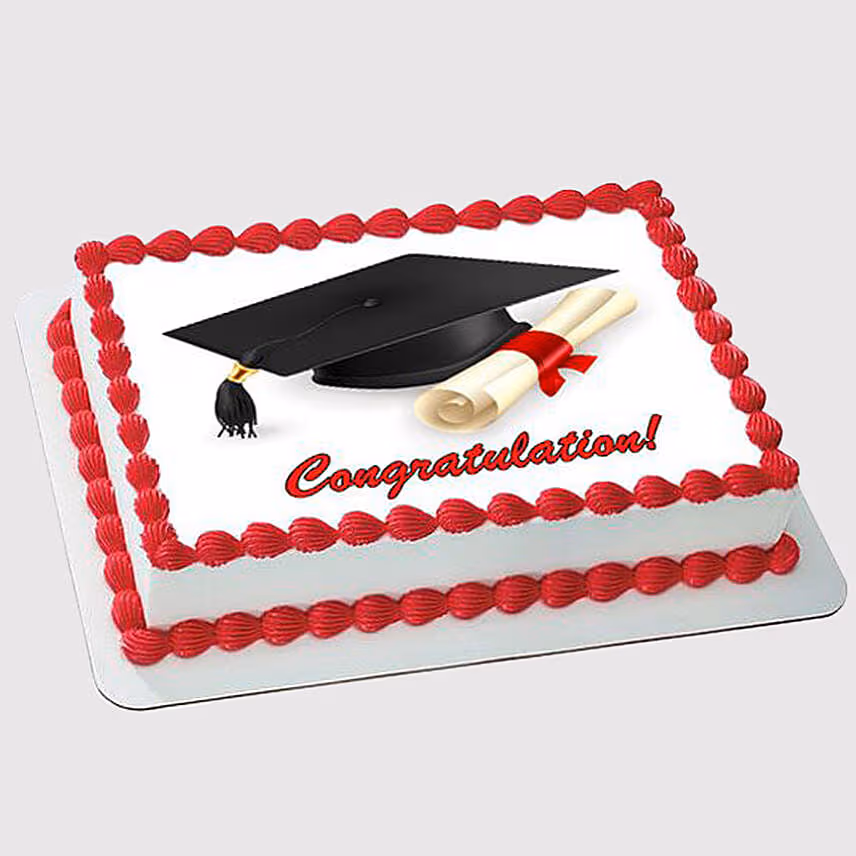 Graduation Black Forest Photo Cake