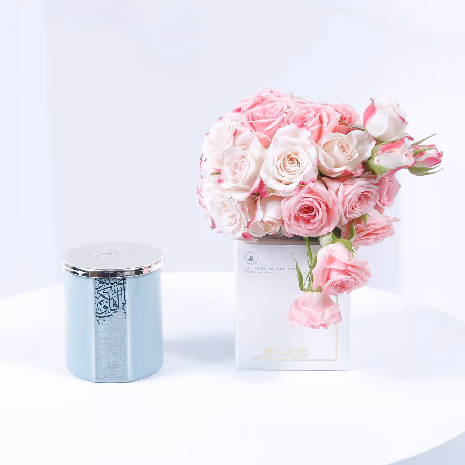 Luxury Noor - Small Candle -Musky Rose - Pink Baby Rose