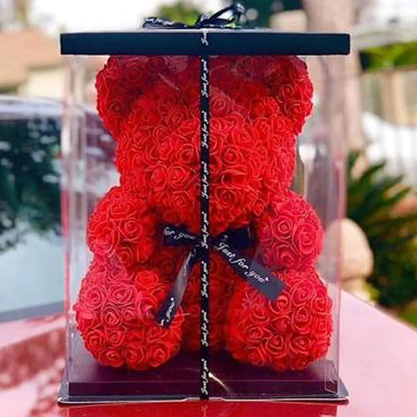 Artificial Red Roses Teddy