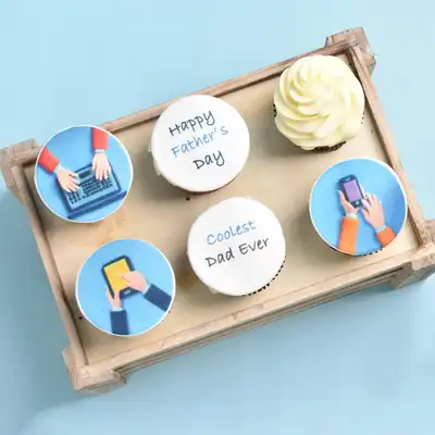 Celebrate Father's Day with Special Vanilla Cupcakes - Perfect Gift for the Coolest Dad!