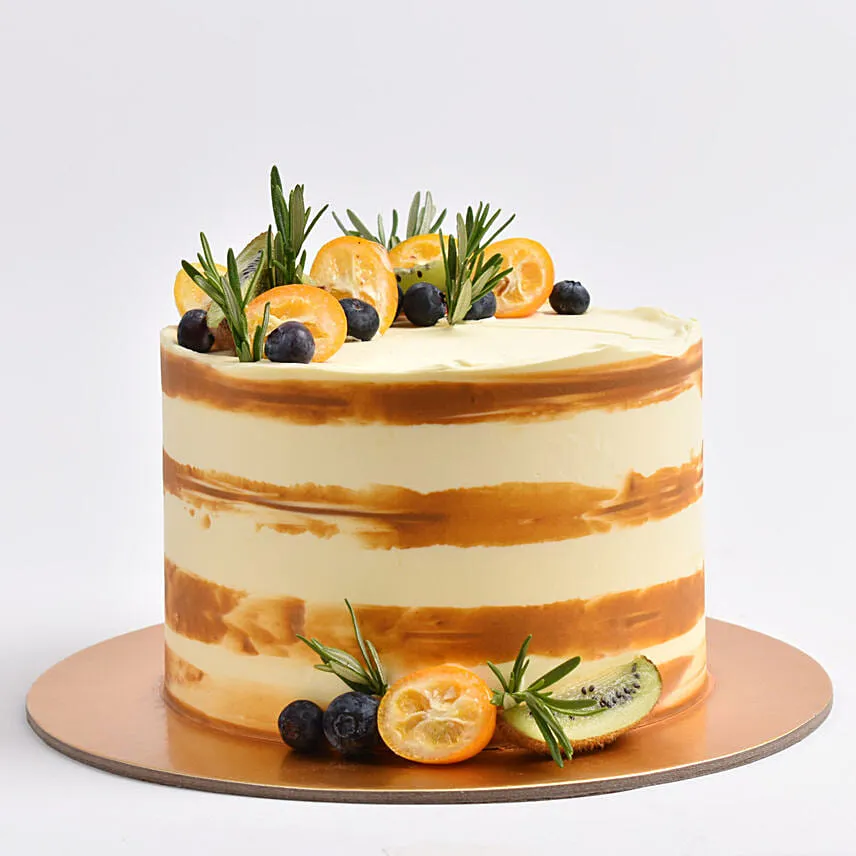 Kumquat Decorated Marble Cake