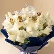 Elegant Bouquet: White Roses & Eucalyptus with Hajj Topper