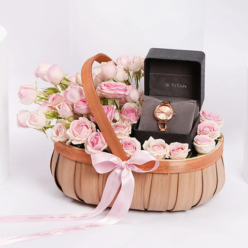 Titan Raga Watch Gift Basket For Her