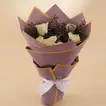Elegant Velvet Twilight Bouquet with White Roses & Purple Limonium