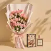 Elegant Floral Bouquet & Gucci Bloom Perfume Gift Set for Mom