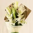 Bright White Oriental Lilies Bouquet