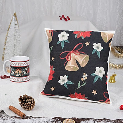 Festive Christmas Mug and Cushion Gift Set