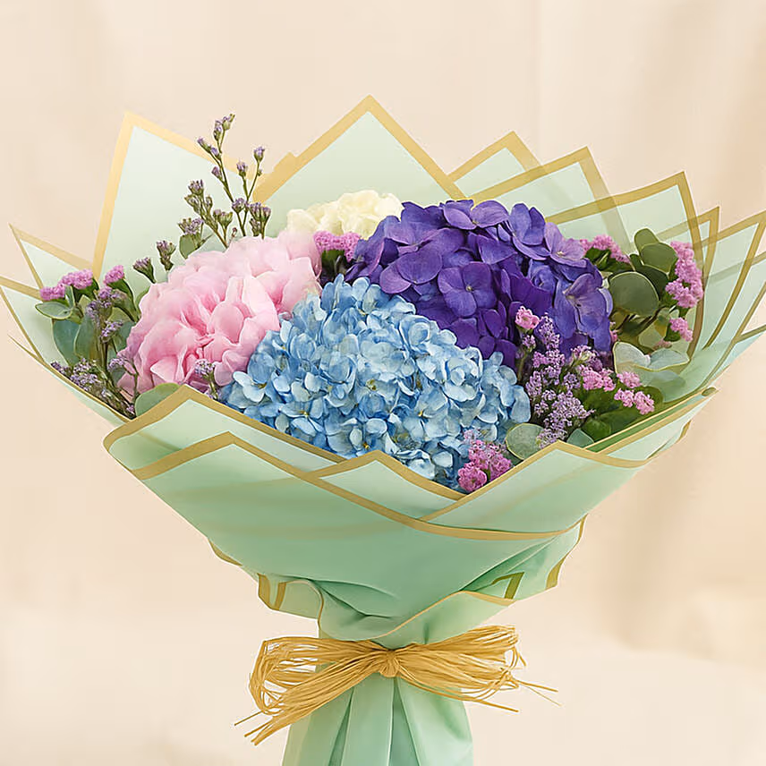 Beautiful 4 Colour Hydrangea Bouquet