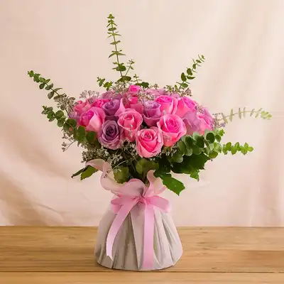 Pink And Purple Flowers Pink Wrapping