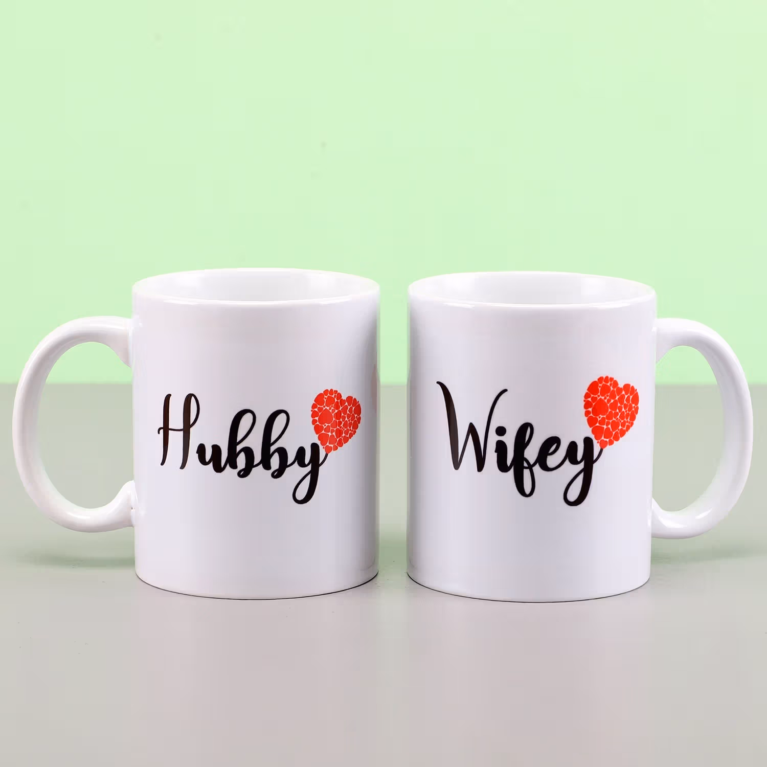Romantic Hubby Wifey Couple Mugs - Perfect Gift for Couples
