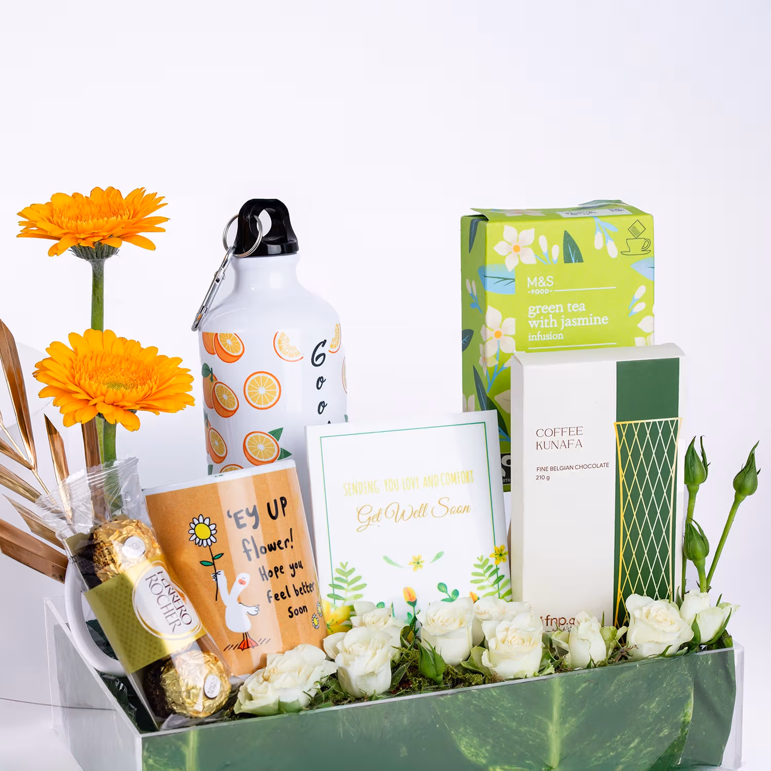 Wellness & Wishes: Get Well Soon Gift Set with Flowers, Chocolates, and More