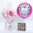 Empire Chocolate | Pink Box 16 Pcs N Bouquet N Baby Girl Balloon