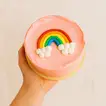 Delightful Rainbow on Pink Cake - Chocolate