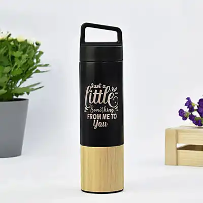 Personalized Engraved Water Bottle - Eco-Friendly Bamboo & Stainless Steel
