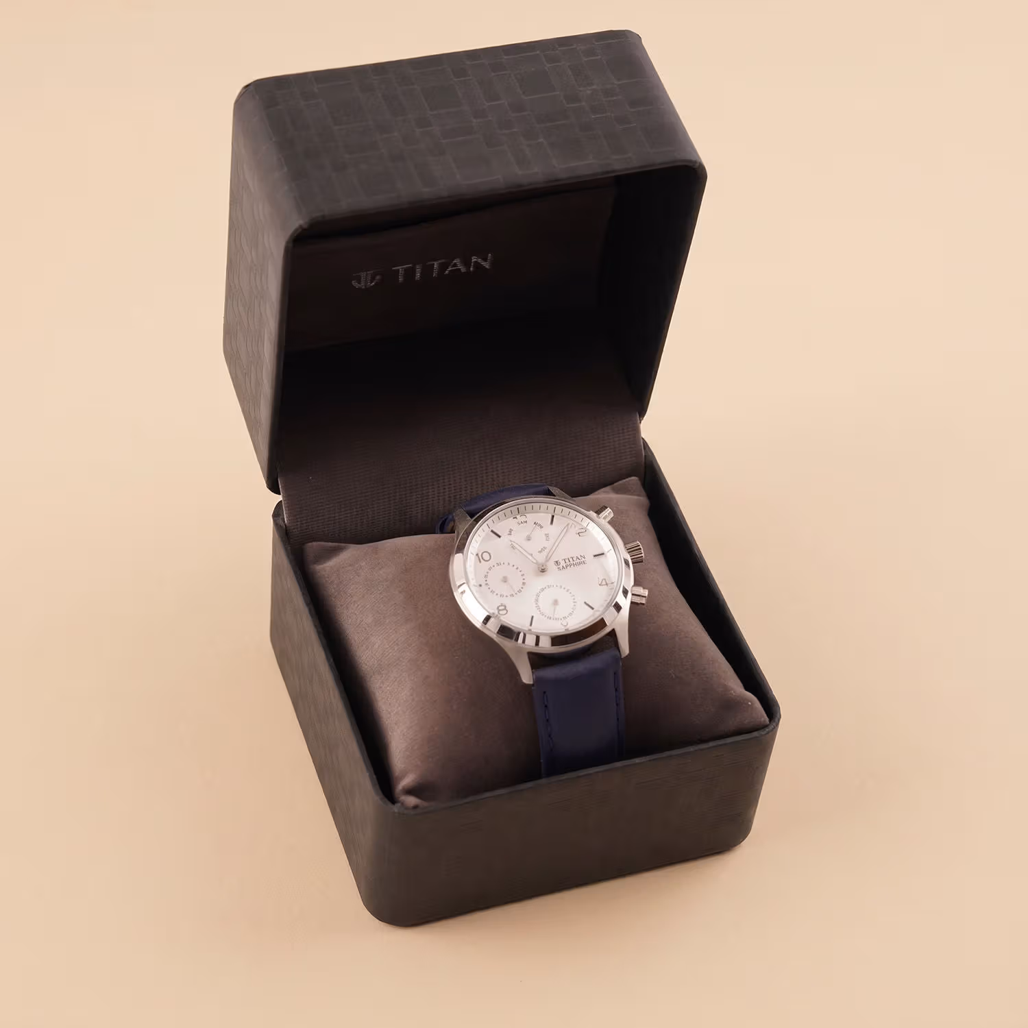 Elegant Gift Box with Watch and Blue Roses