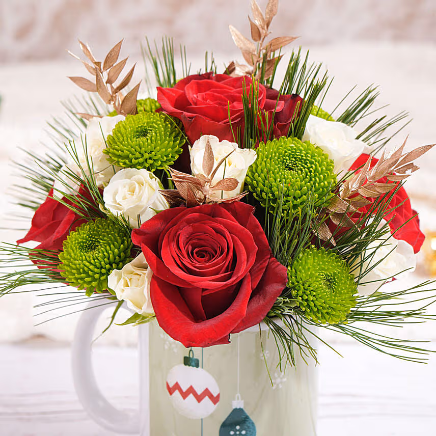 Seasons Greetings Flower Mug