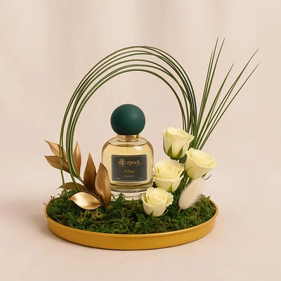 عطر ايبوك رجالي مع باقة ورد