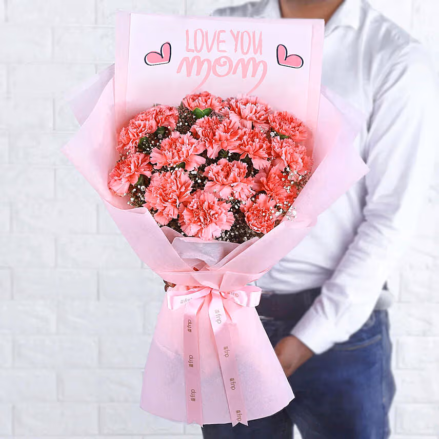 Pink Carnation Elegance Bouquet for Mom