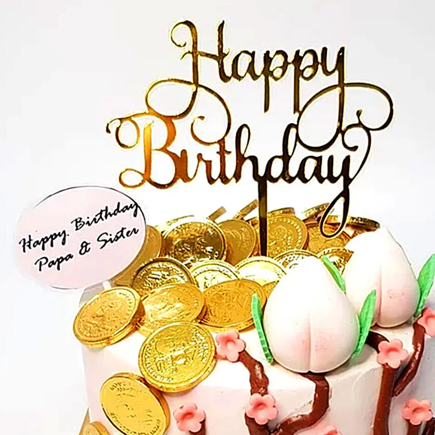 White Pink Choco Nana Money Pulling Cake