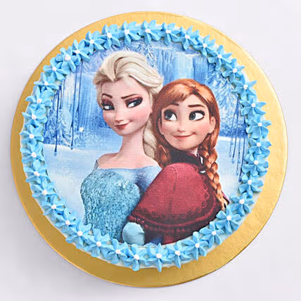 Frozen-Themed Elsa and Anna Chocolate Cake