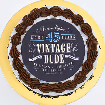 Dapper Dude Vintage Chocolate Cake - Perfect Birthday Treat for Him