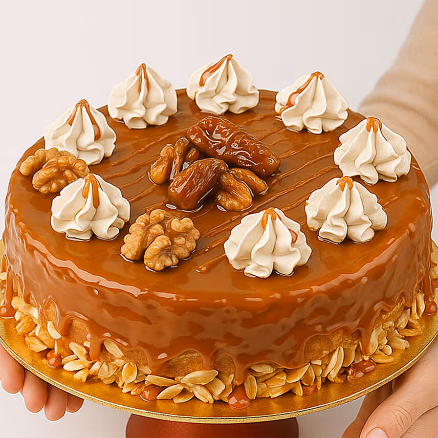Dates & Nuts Chocolate Caramel Cake 6 Inches
