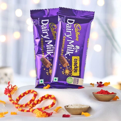 Joyful Festive Bond: Mauli Thread & Crackle Chocolate Delight