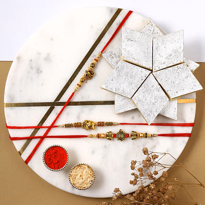 Sneh Feng Shui Rakhi Set & Kaju Katli