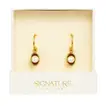 Sophisticated Golden Pearl Necklace & Earring Set with Exquisite Red Roses