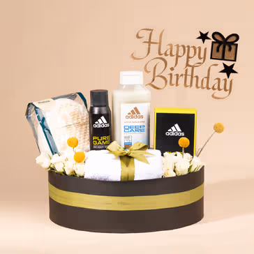 Adidas Luxury Birthday Grooming & Floral Gift Box