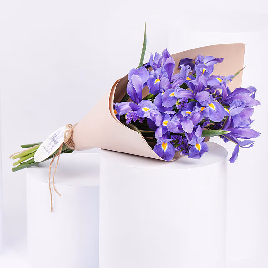 February Birthday Iris Flowers Bouquet