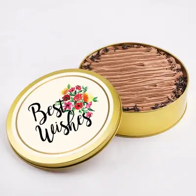 Exquisite Chocolate Best Wishes Tin Cake - 1 Kg - Chocolate