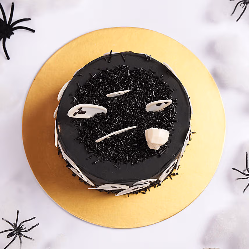Flying Ghosts Halloween Chocolate Cake