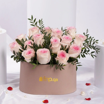 Elegant Valentine's Day Arrangement with 15 Light Pink Roses