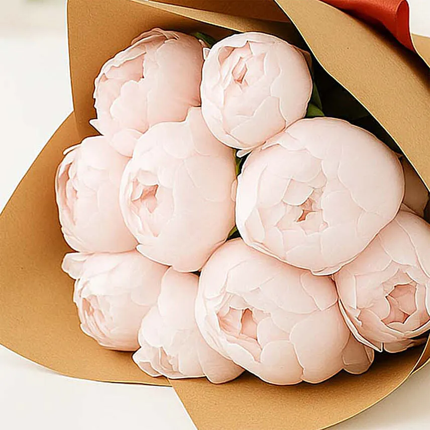 10 Light Pink Peonies Bouquet