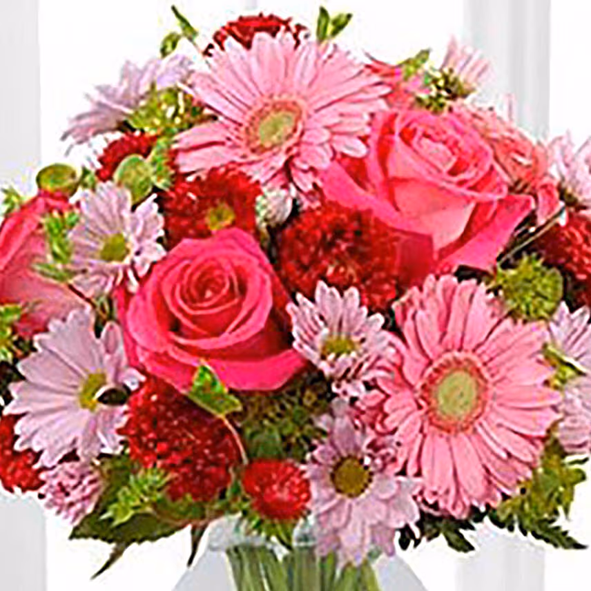 Happiness Flower Arrangement With Chocolate Cake